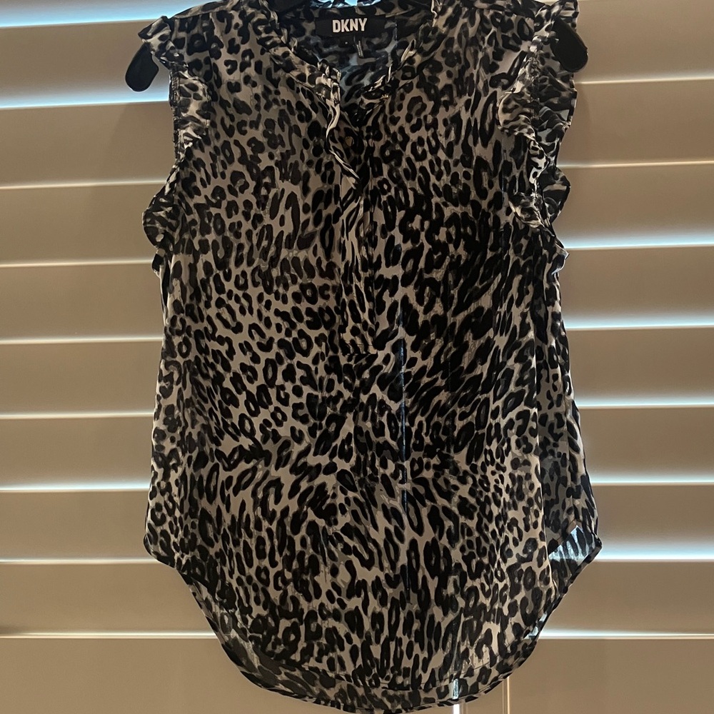 DKNY Women's Animal Print Sleeveless Blouse